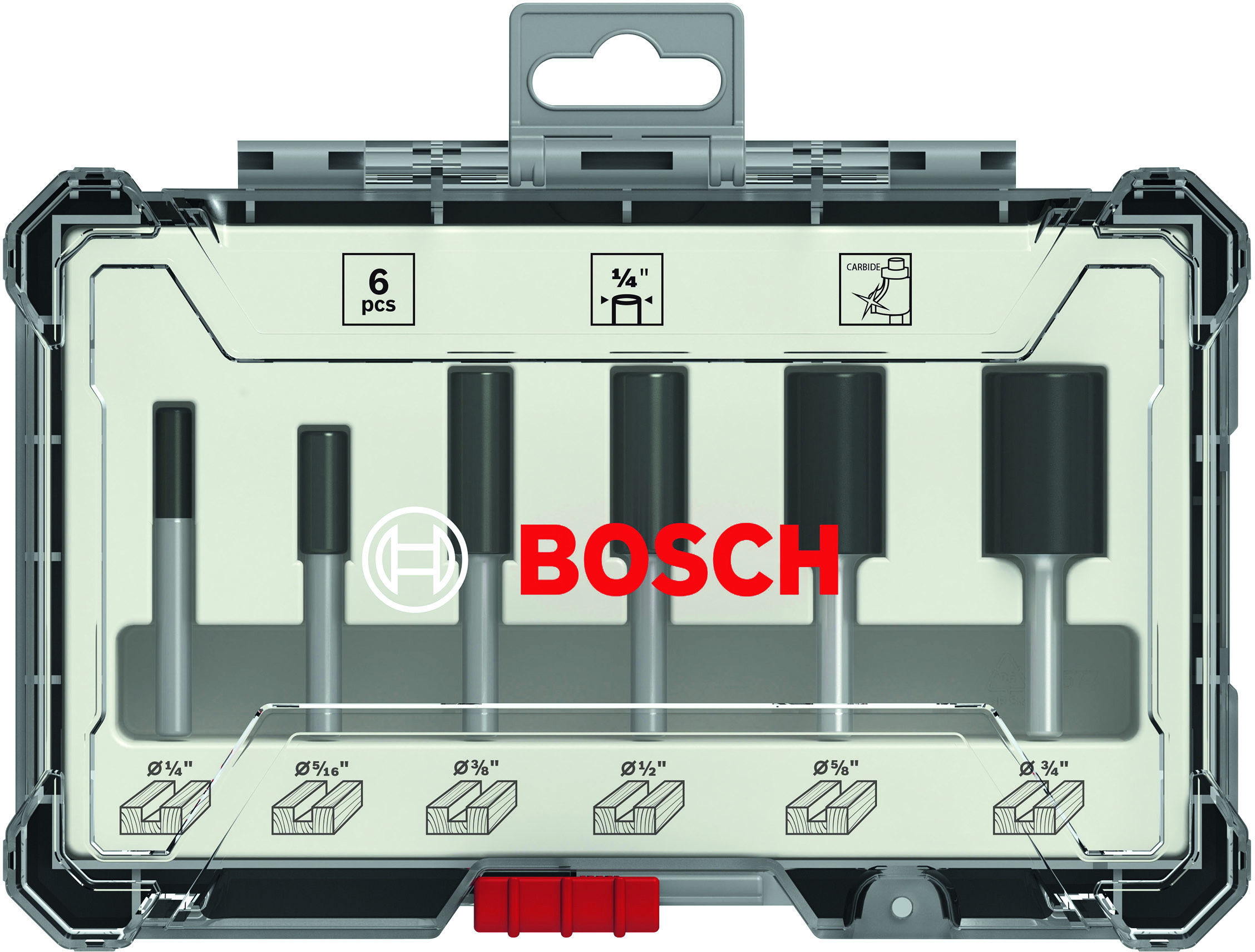Bosch 1/4" Straight Router Bit Set (6pcs)
