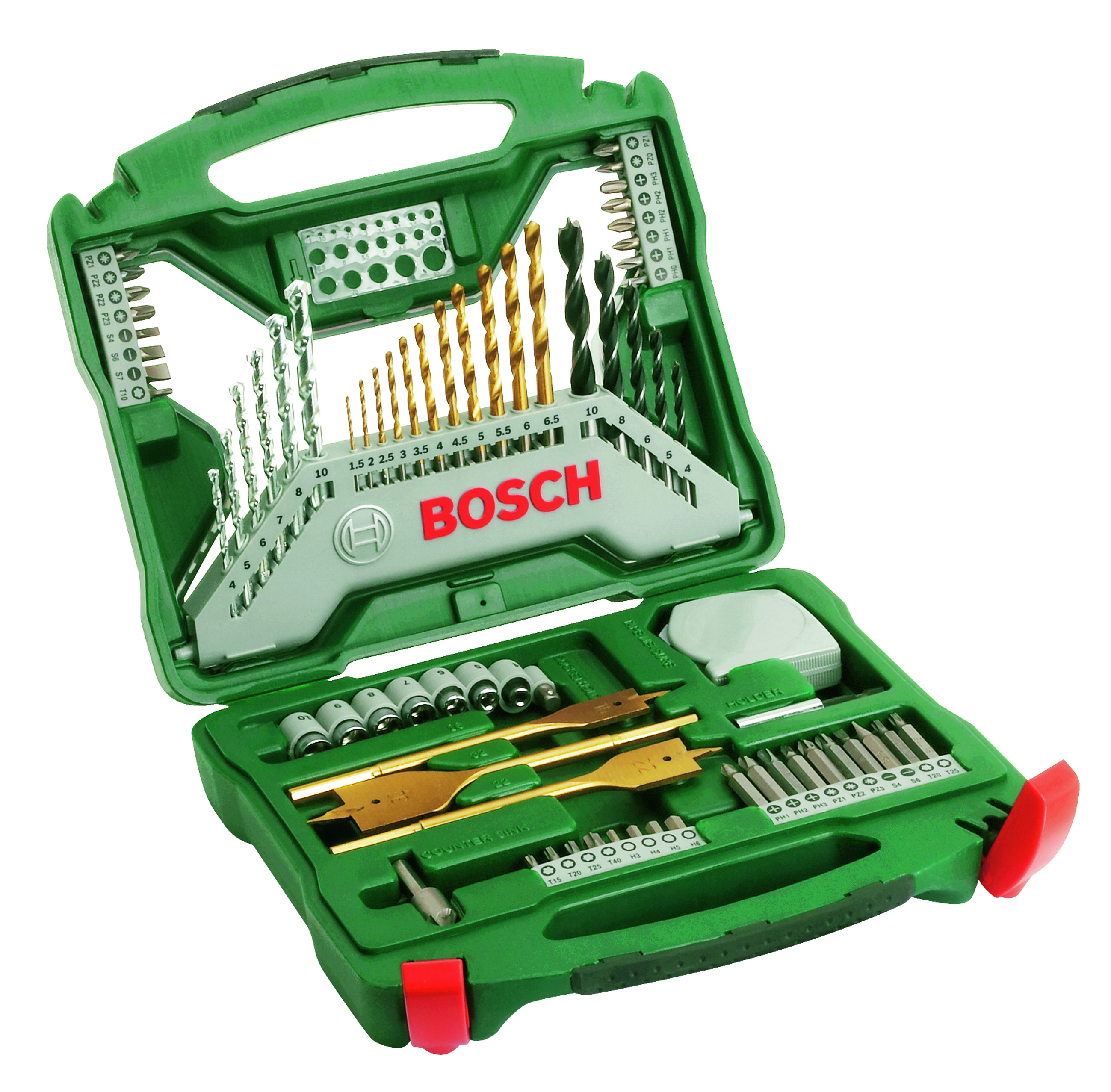 Bosch Bohrer- und Bit-Set PRO Holz Wood 35-teilig inkl Bithalter in PVC-Box 