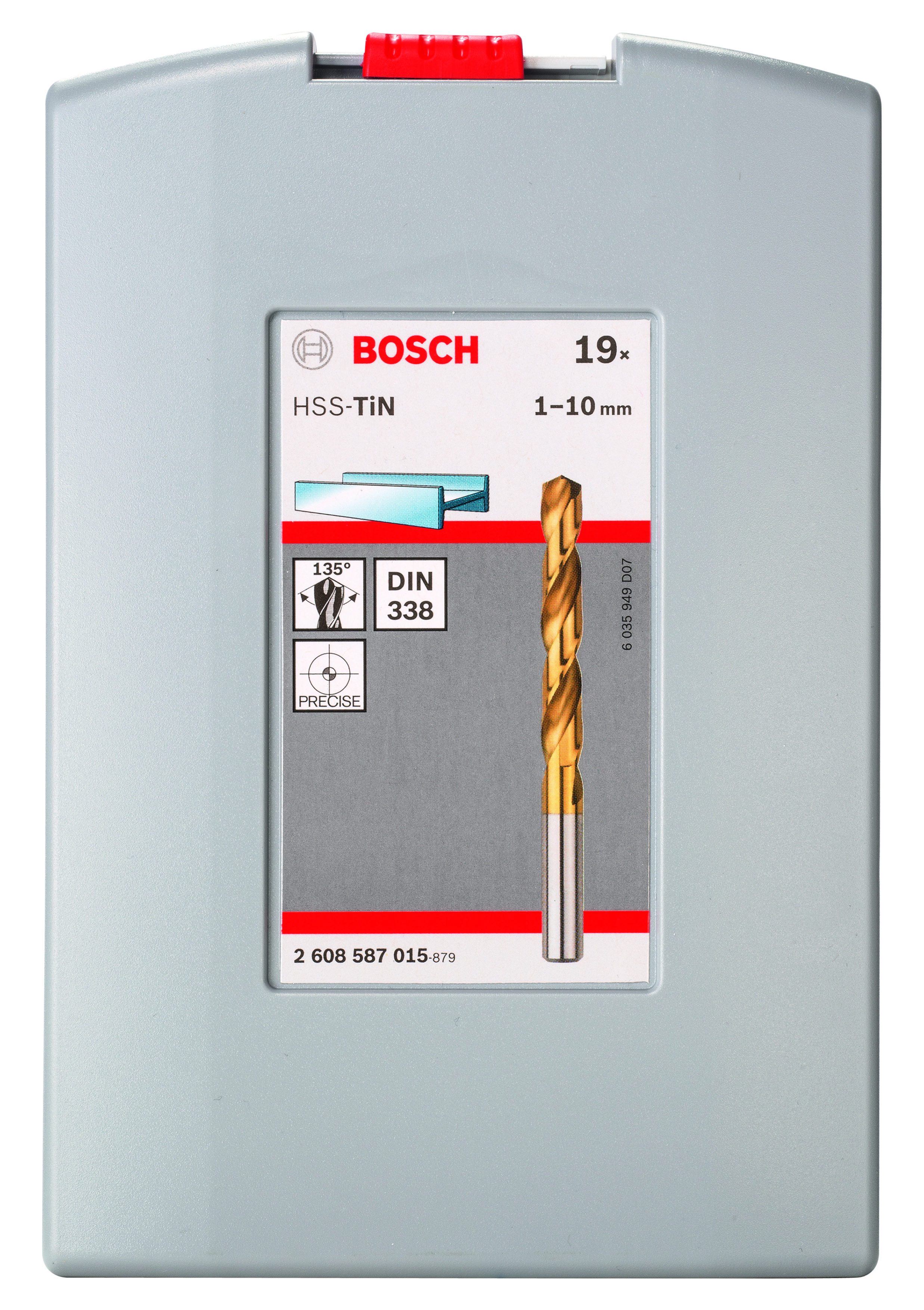 ProBox 1-10 mm Titan-Beschichtung Bosch Metallbohrer-Set HSS-TiN 19-teilig 