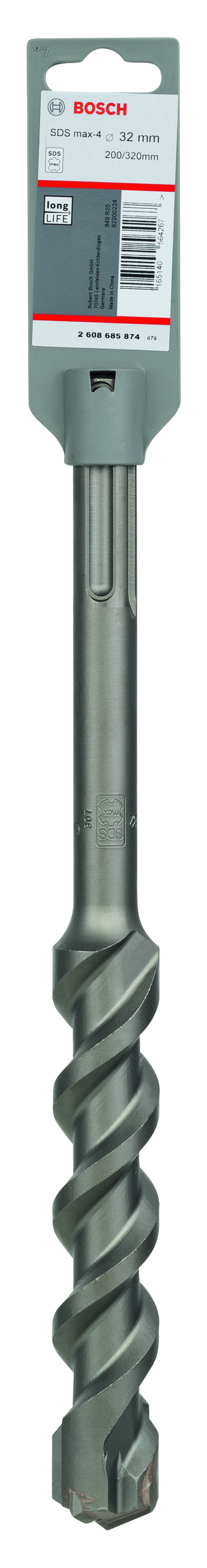 Bosch SDS-Max-4 Hammer Drill Bit 32mm x 200mm x 320mm