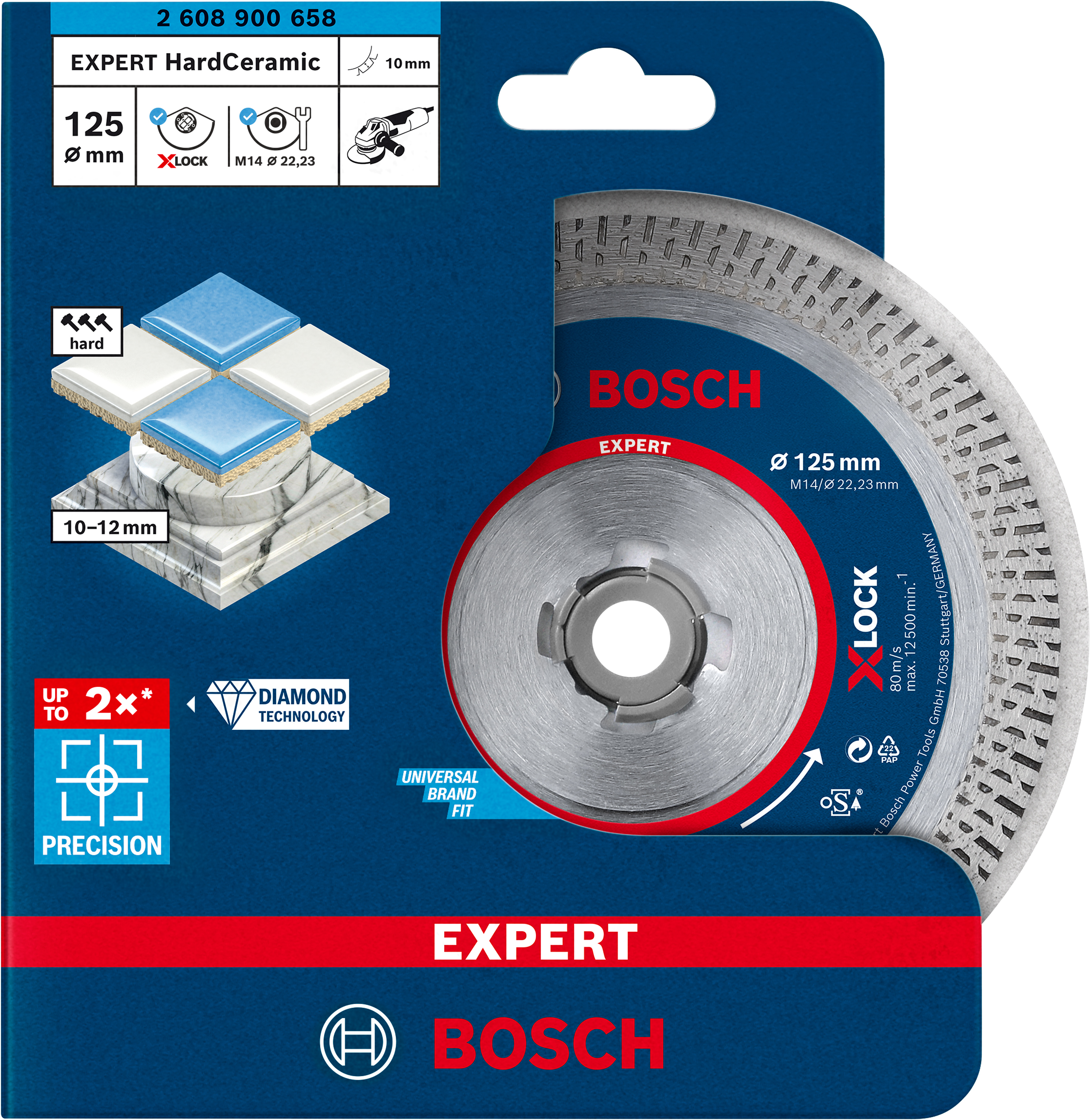 Bosch 125mm X-LOCK Expert HardCeramic Diamond Grinder Cutting Disc