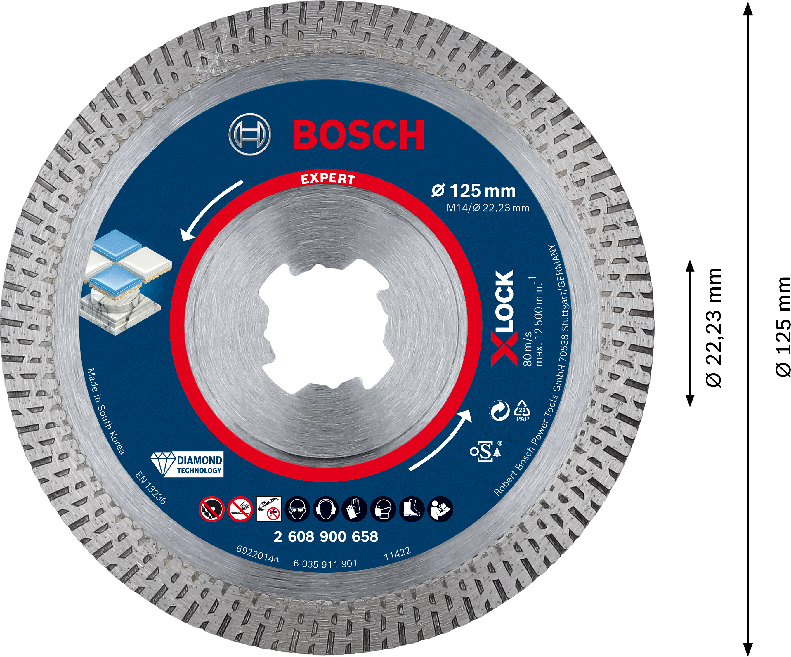 für Metall, Ø 115 mm, P 120, gewinkelte Ausführung, Zubehör Winkelschleifer Bosch Professional 1x Fächerschleifscheibe X571 Best for Metal X-LOCK 