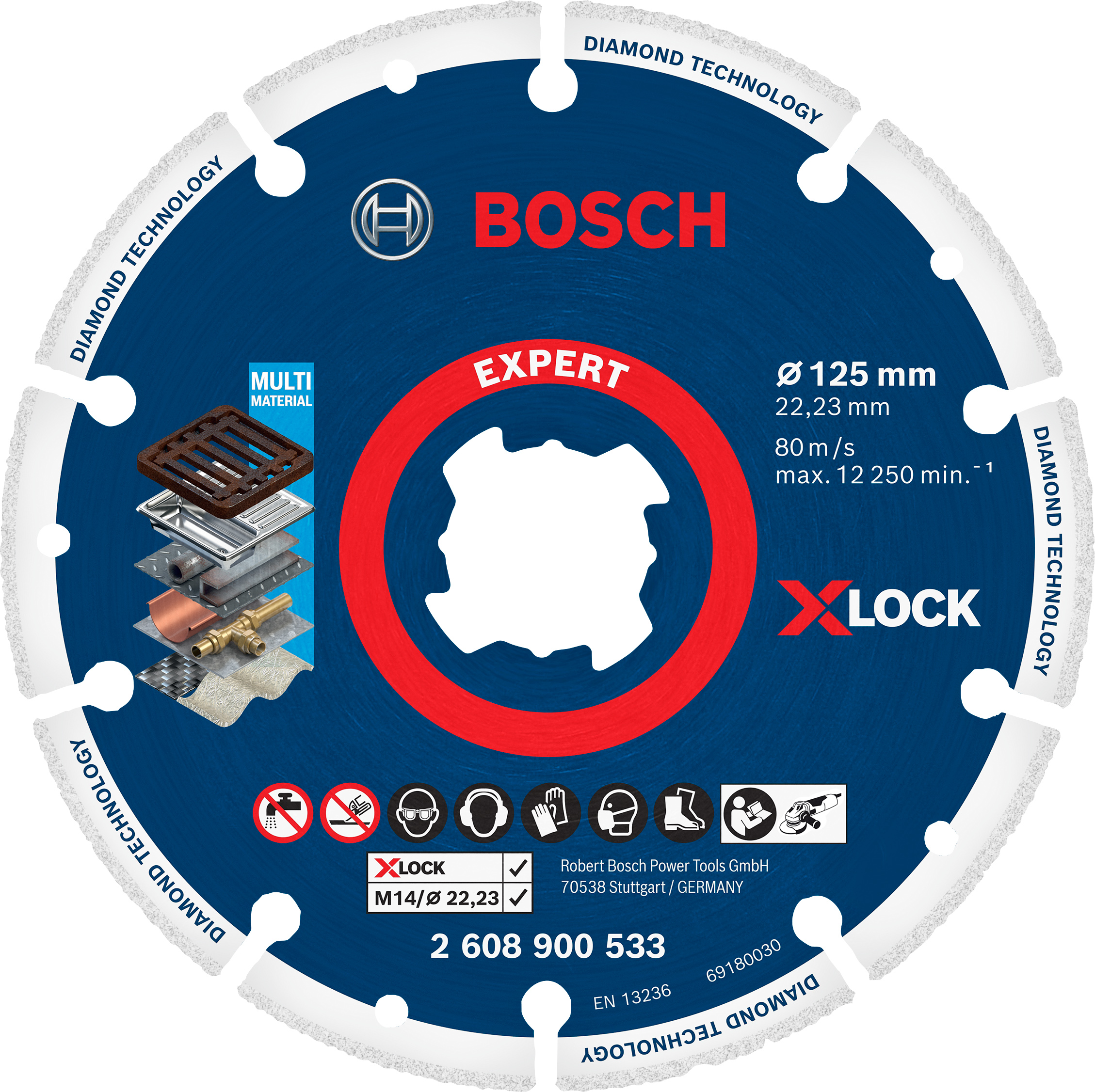 Bosch Professional X-LOCK Trennscheibe Für Inox (125mm, 1,6mm) – Für Edelstahl & Stahl, Passend Für Alle Winkelschleifer