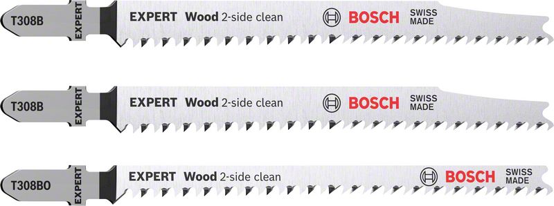 BOSCH 3-dielna sada listov priamočiarej píly EXPERT ‘Wood 2-side clean‘ T308B/BO